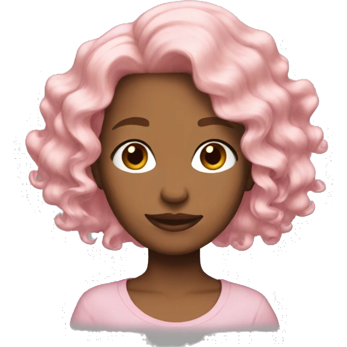 light pink wavy hair  emoji
