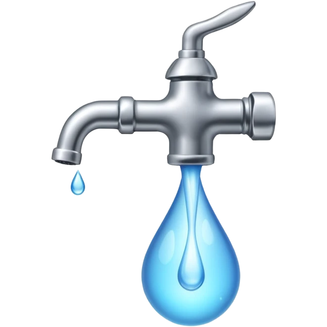a faucet with a water droplet at the end emoji