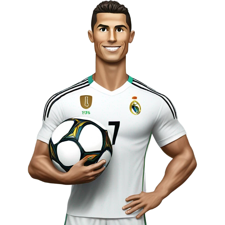 full-length football player Cristiano Ronaldo with a ball emoji