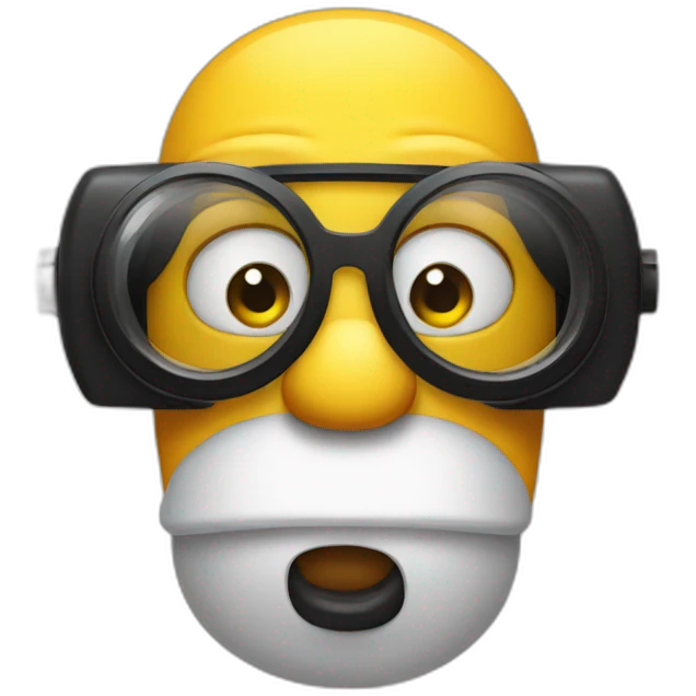 Homer looking with Big lenses emoji