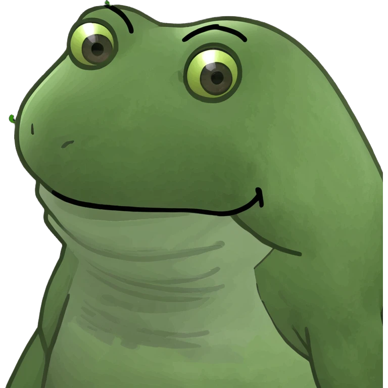 A lion in the style of a green bufo frog meme. emoji