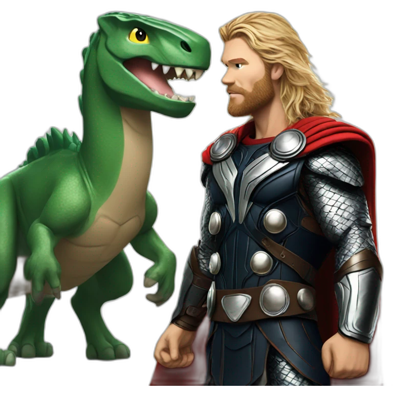 Thor with a dinosaur emoji