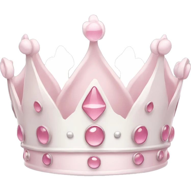 White and pastel pink crown emoji