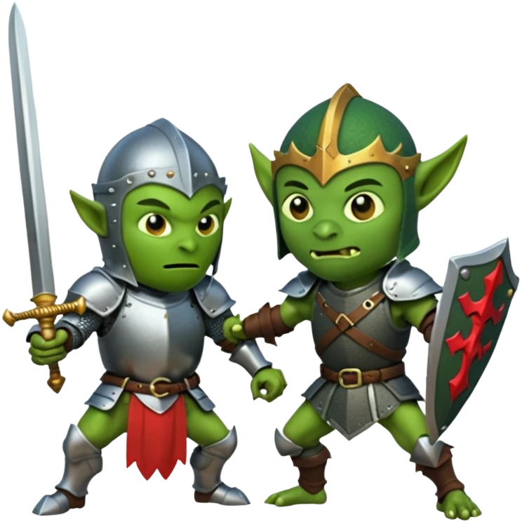 Knight fight against a goblin emoji