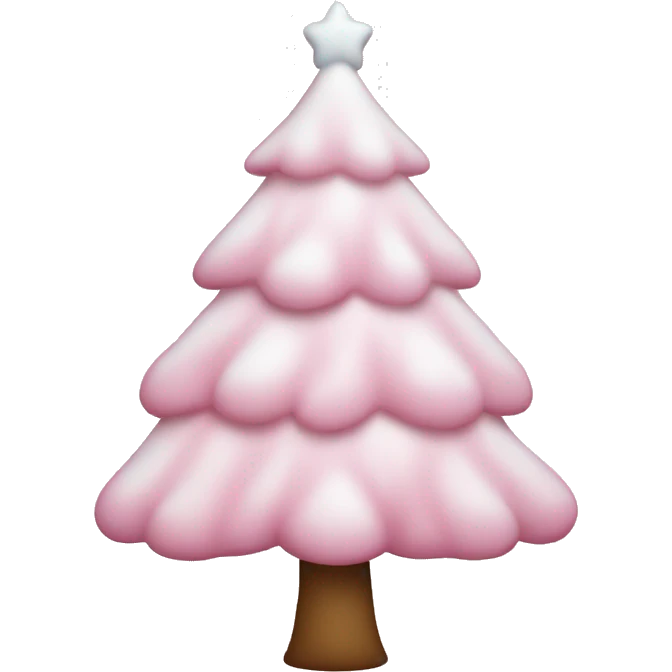 Light pink Christmas tree with snow emoji