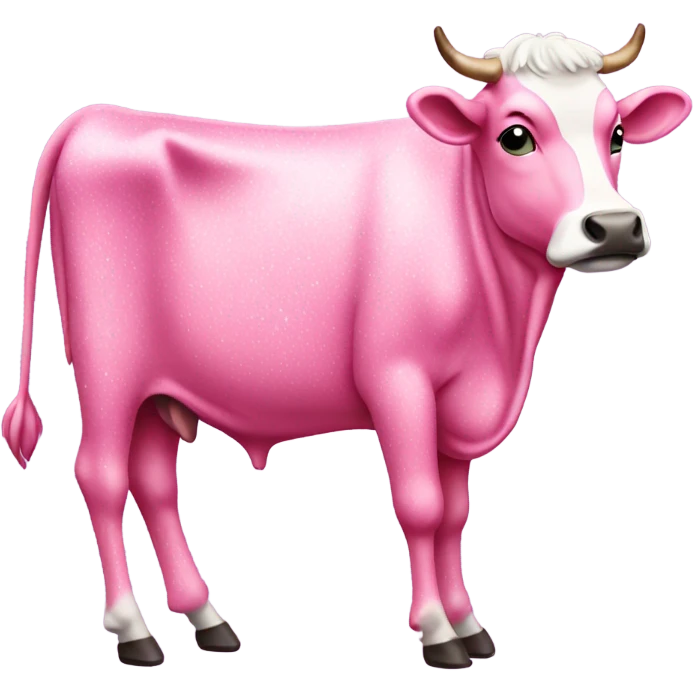Pink full body spotted cow with glitter  emoji