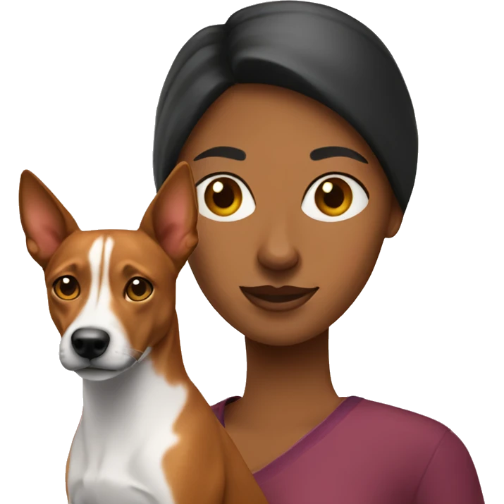 Women with basenji dog emoji