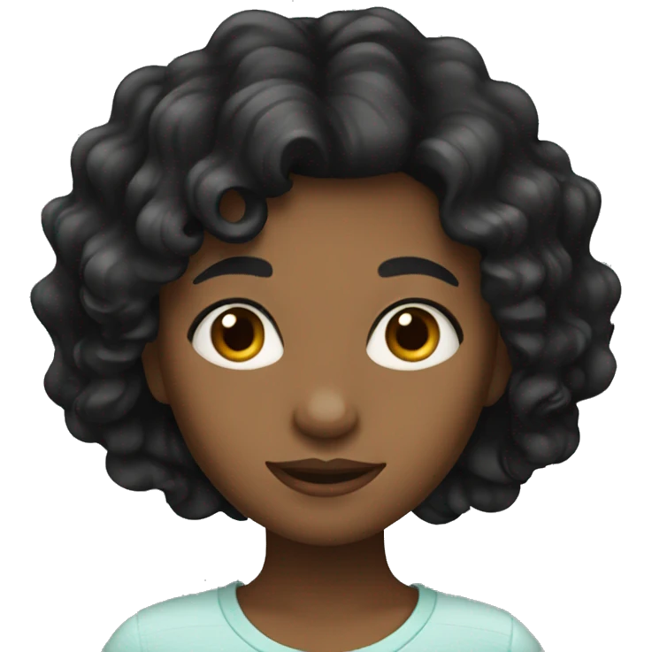 girl with wavy black hair emoji