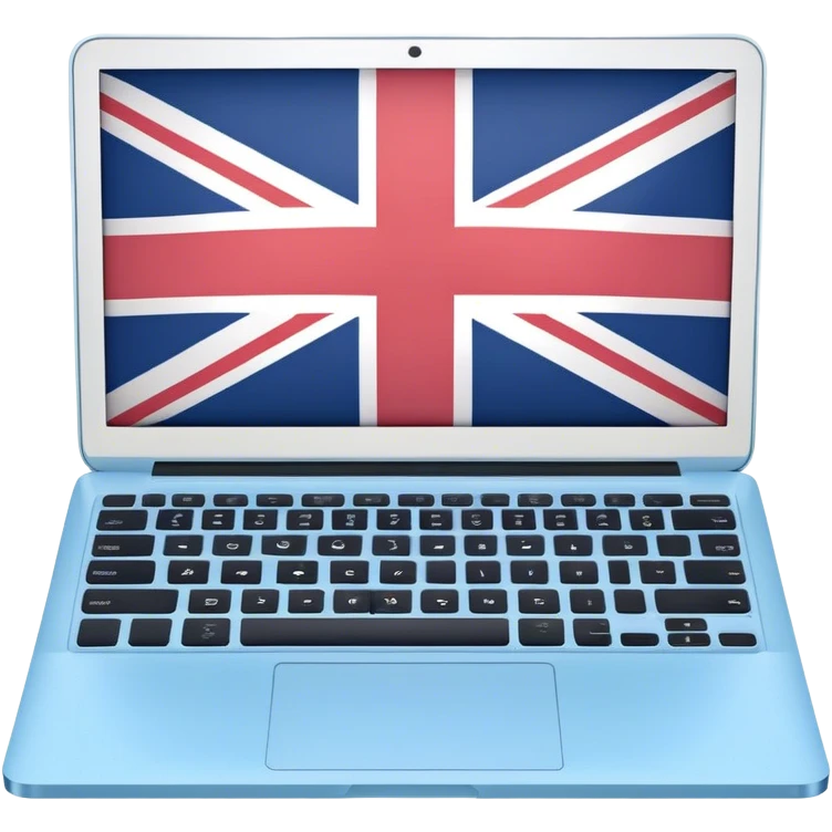 pastel laptop on the screen British flag emoji