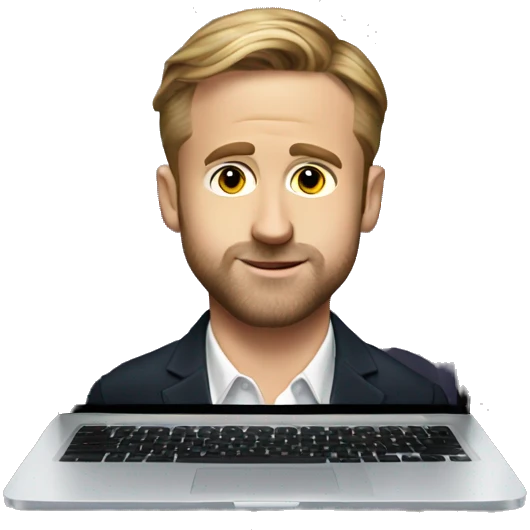 Ryan Gosling on a laptop emoji