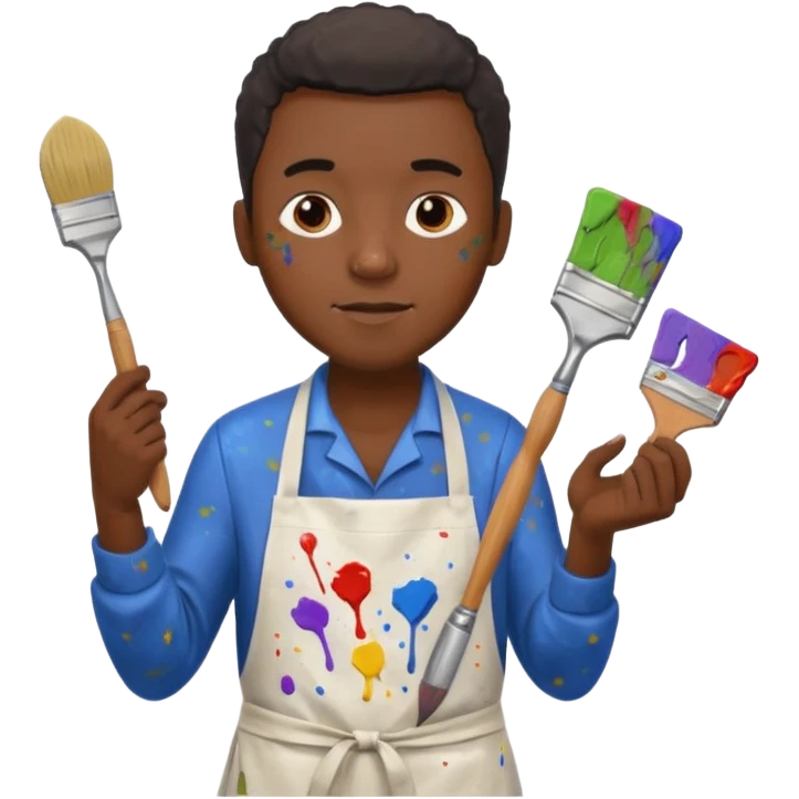 Ceramic Painter black man emoji