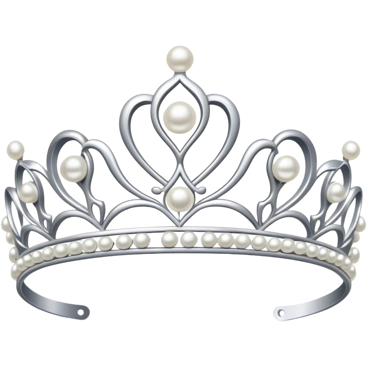 silver tiara with pearls emoji