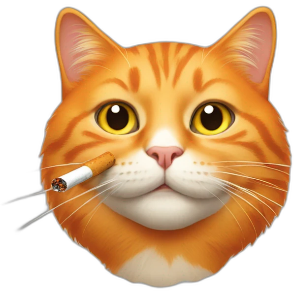 orange cat with cigarettes emoji