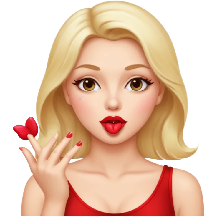 sexy woman blowing a kiss emoji