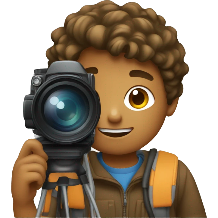 A boy with a camera emoji