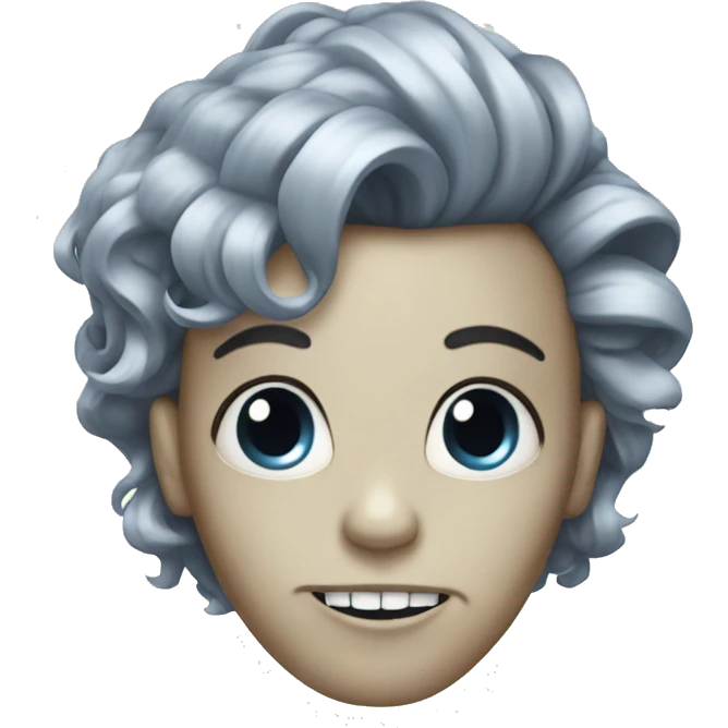 Skull with glamorous hair emoji