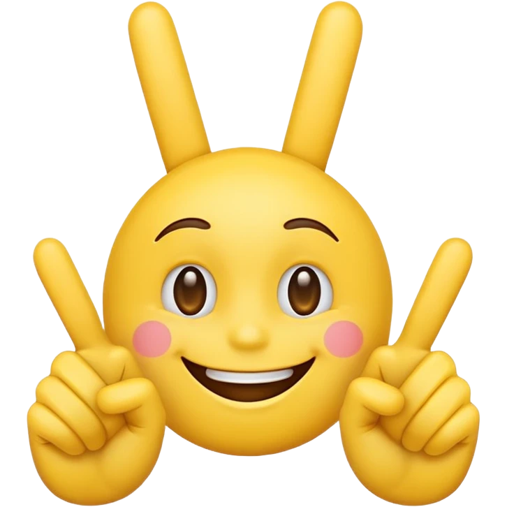 Smiling emoji with 2 middle fingers emoji