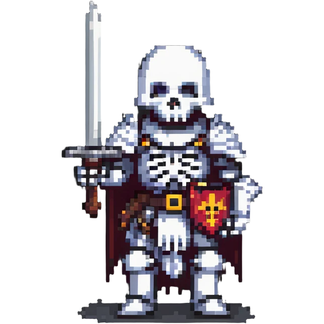 skeleton knight holding a sword emoji