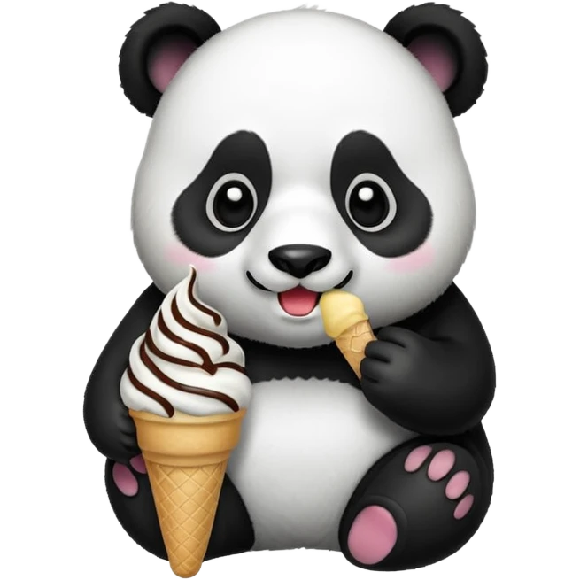 Panda eating ice cream emoji