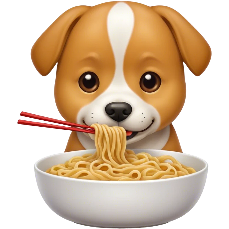Dog with noodles  emoji
