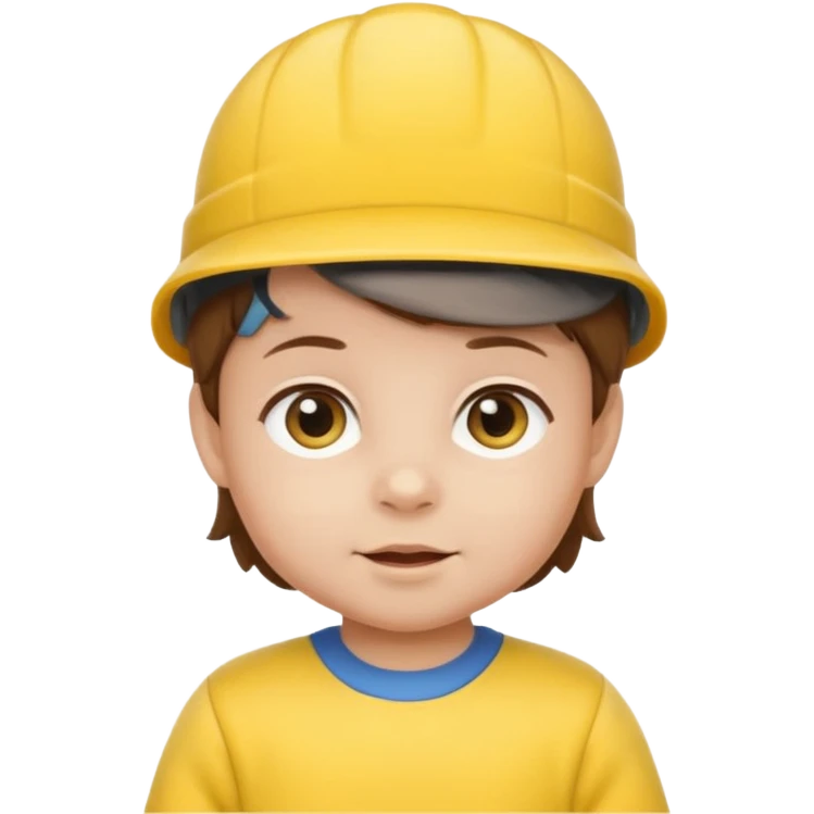 brown hair baby with yellow jersey and hat emoji