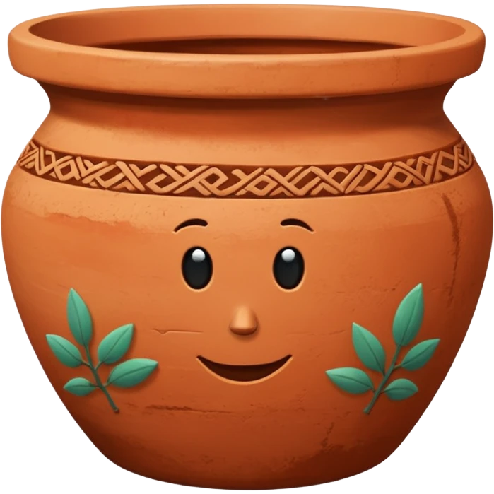 clay potsclay pot with design emoji
