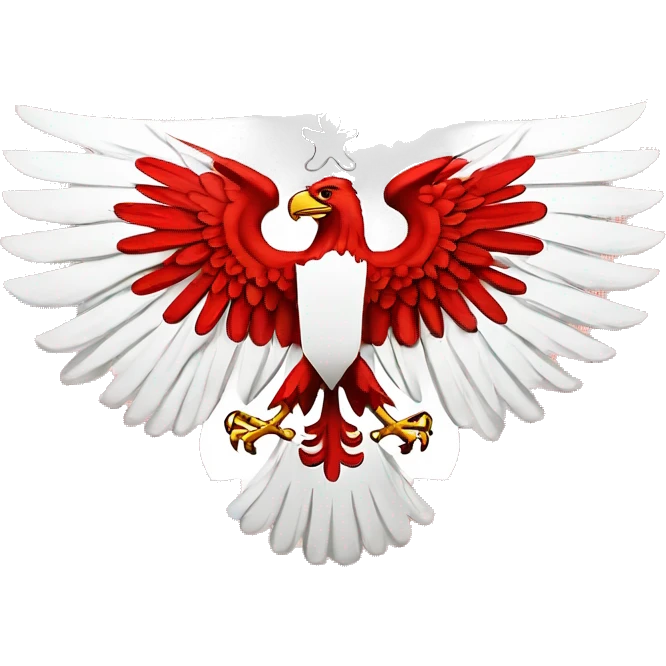 more simple polish eagle simple red and white no details at all just the outlines of the eagle. just have the lines of the eagle like how it is on the polish flag with the eagle on it emoji