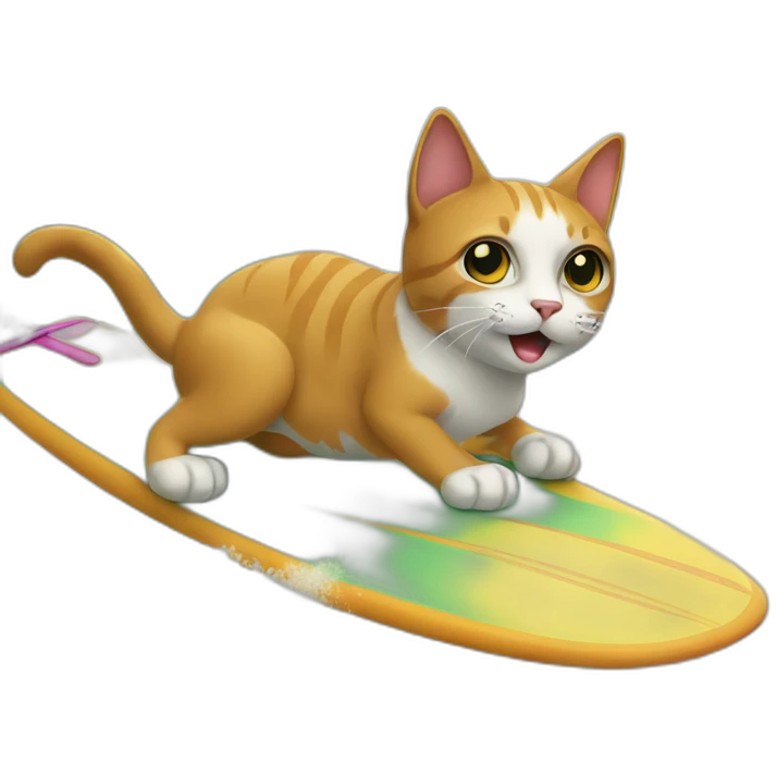 Cat on surfboard emoji