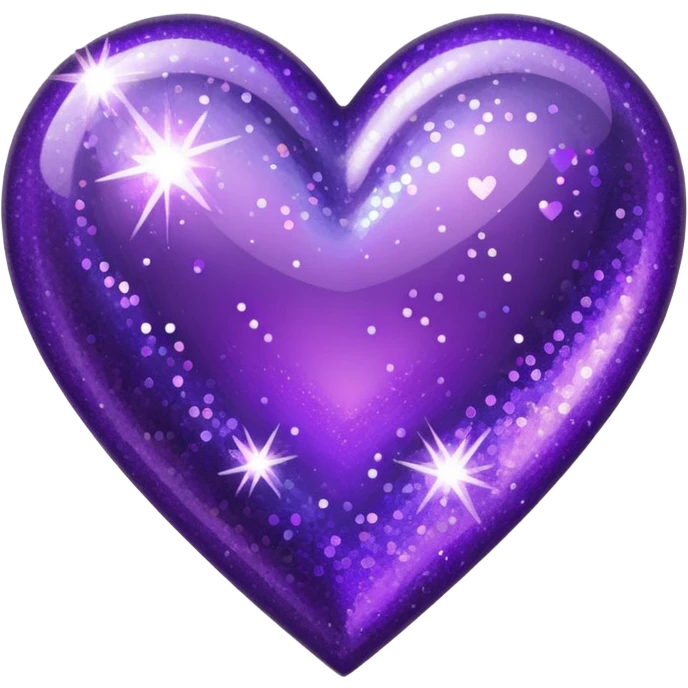 glitter heart with purple sparkles emoji