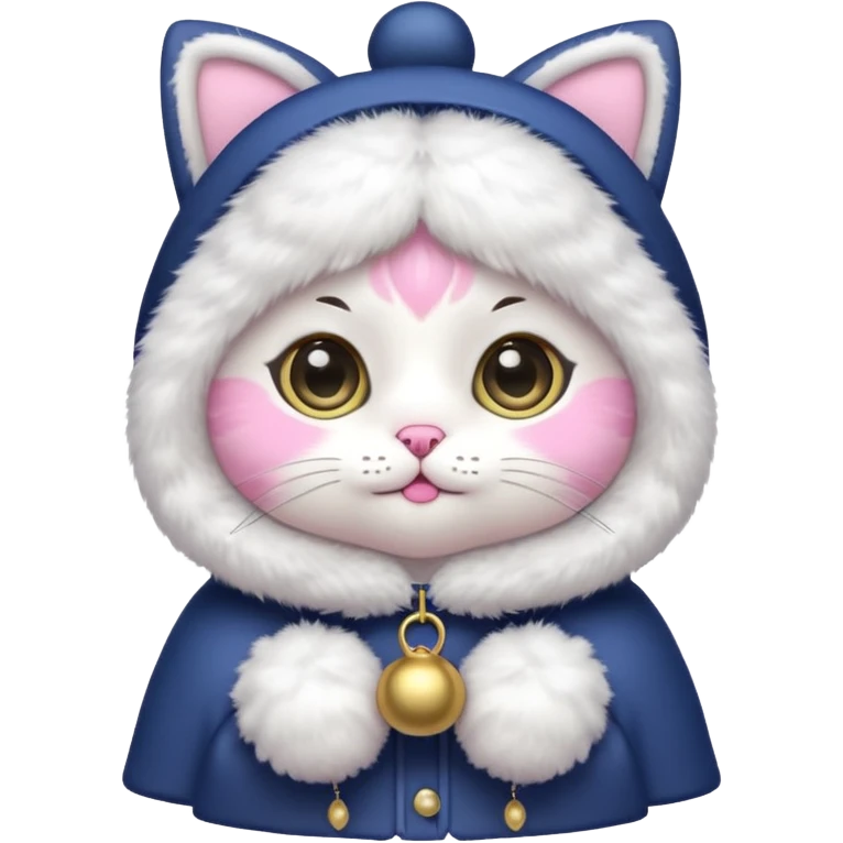 kawaii neko, cute outfit with bell emoji