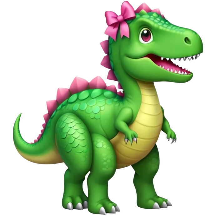 Dinosaur with pink bow emoji