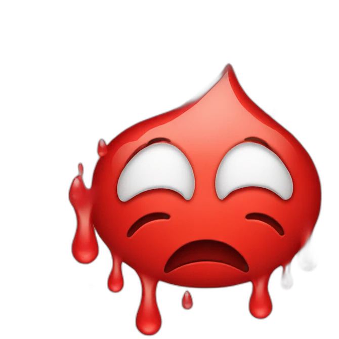 Smiley crying red drops emoji