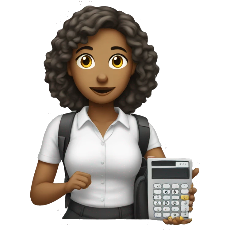 Student woman with calculator  emoji