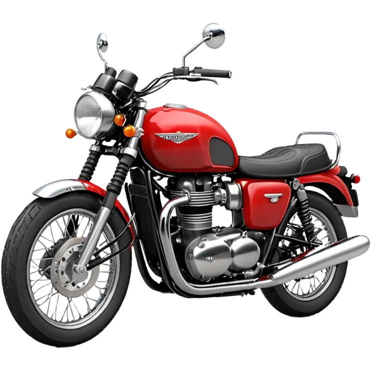 Triumph Bonneville Motorcycle with a Red Gas Tank  emoji