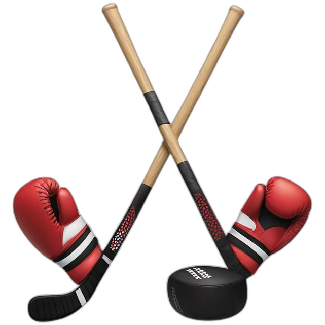 Hockey sticks and boxing gloves emoji
