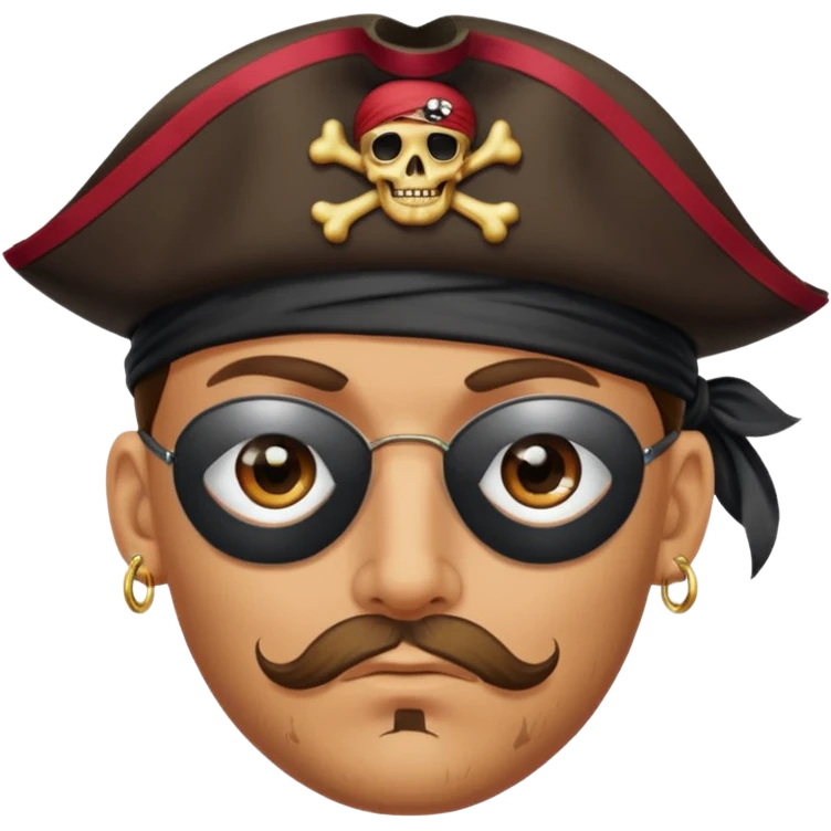 Eye patch pirate with earring, one eye covered
 emoji