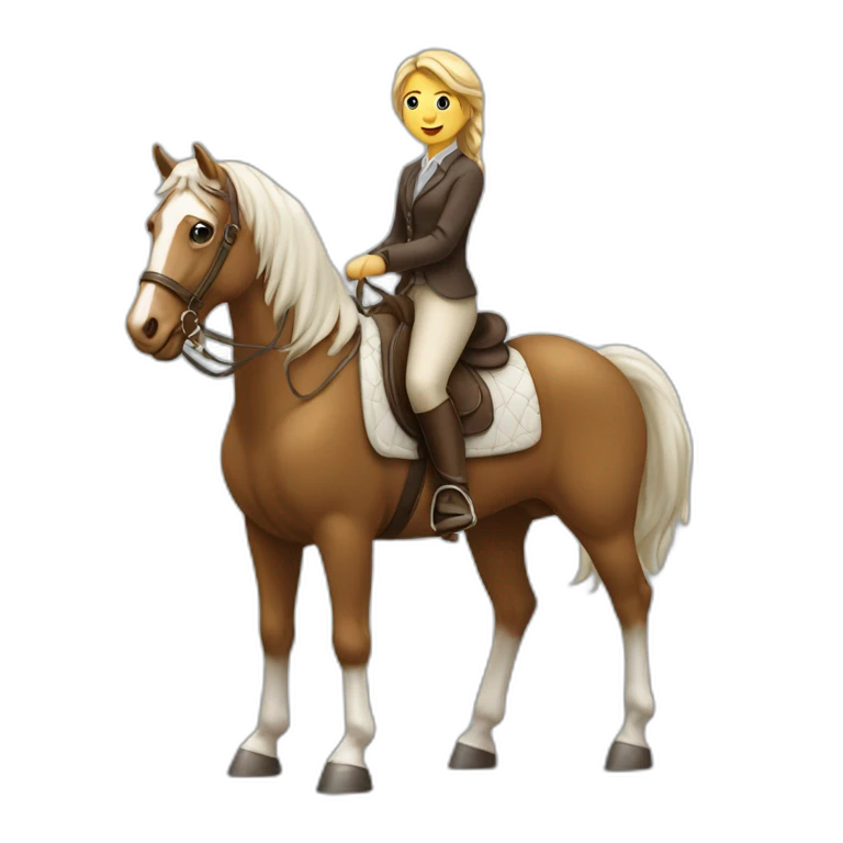 Fille sur une cheval blanc emoji