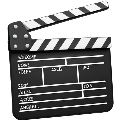 simplest possible clapperboard symbol, single stroke lines, pure abstraction emoji