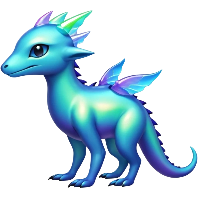 Shiny Dark Edgy  Aurorus-Inteleon-Amaura-Fakémon-hybrid-creature (full body)  emoji