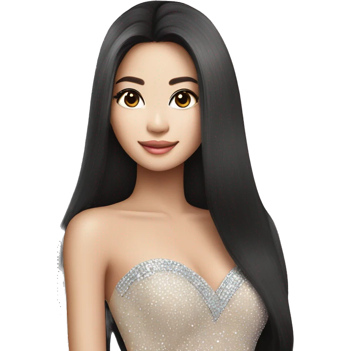 Miss universe Thailand with long straight hair emoji