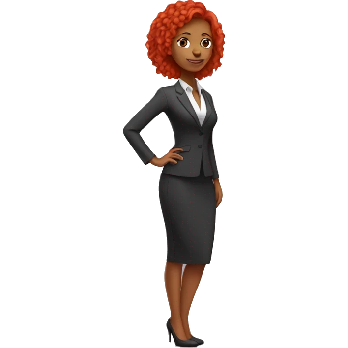Red hair entrepreneur life coach girl with full body  emoji