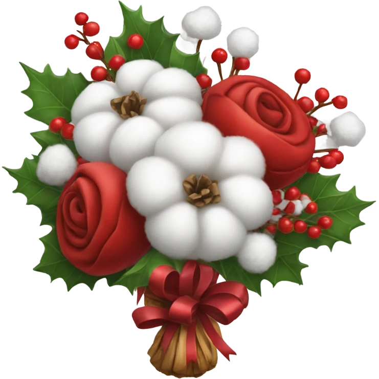 Realistic cristmas bouquet with Cotton emoji