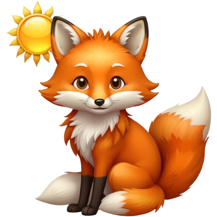 A fox with a sun in the background  emoji