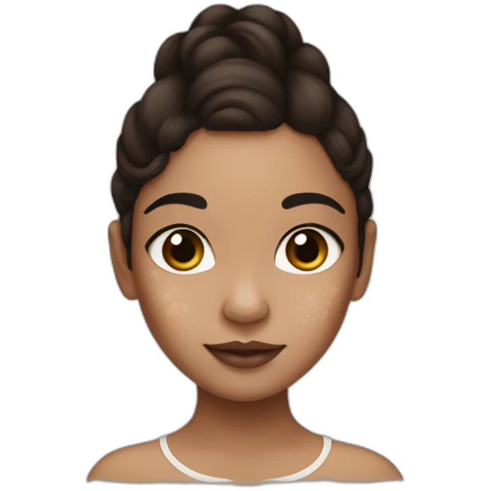 vitiligo girl with brown hair and Mexican skin emoji