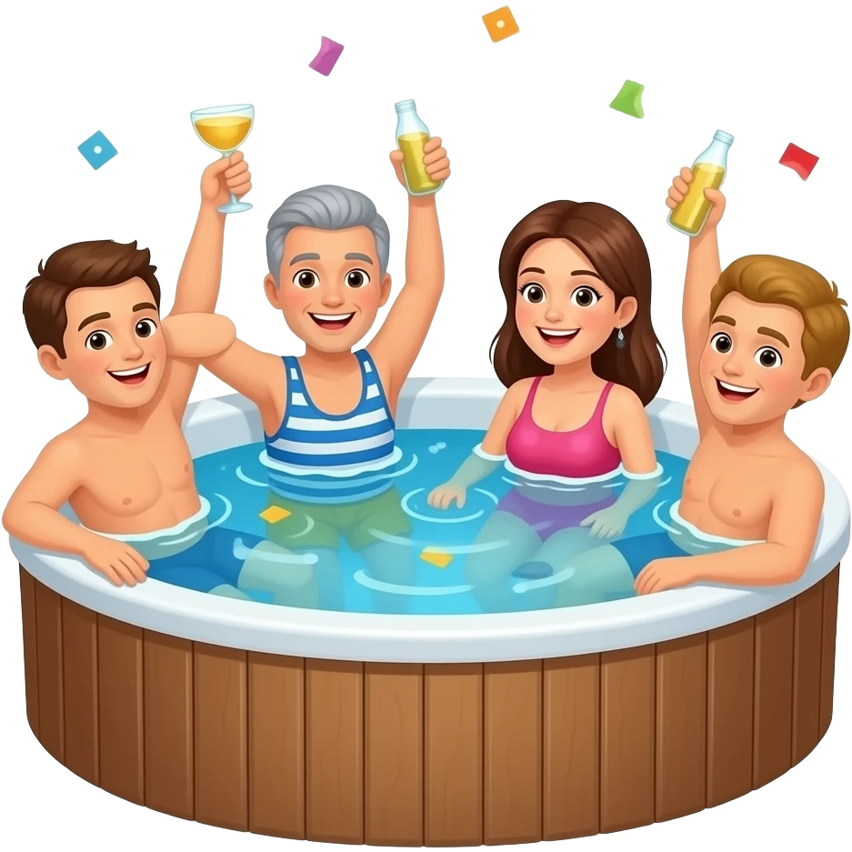 People partying in hot tub emoji