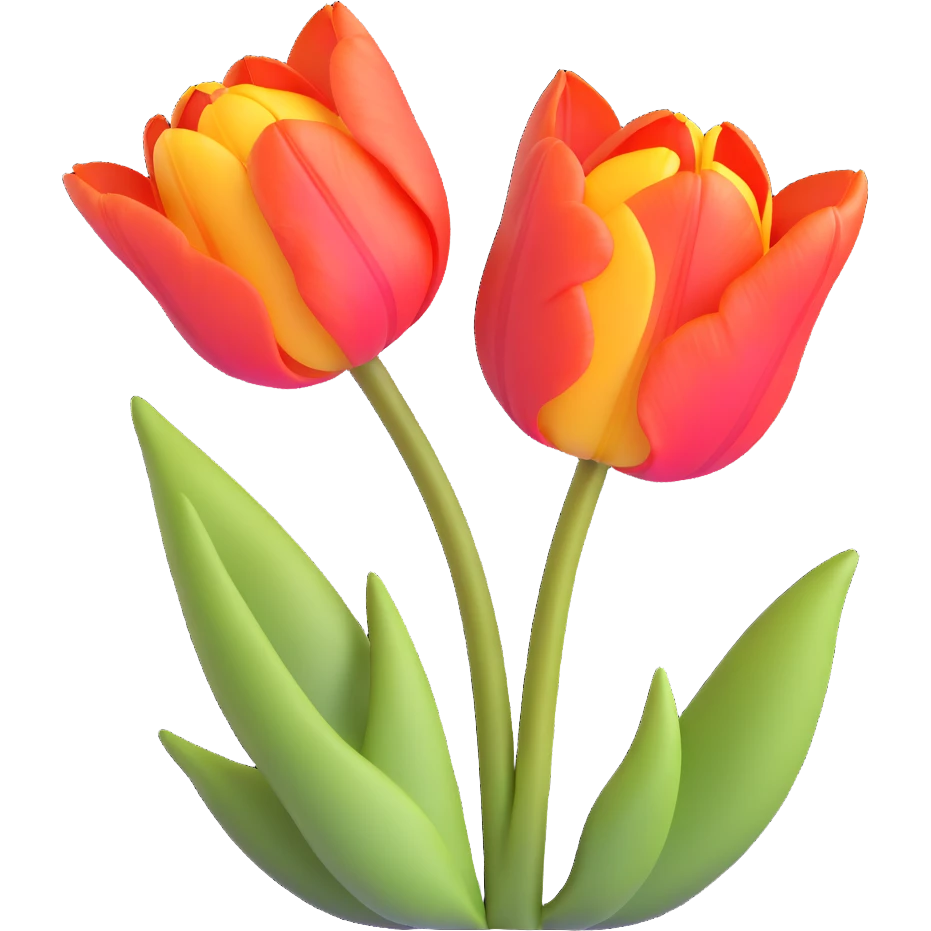 Elegant tulip flower with detailed petals and realistic texture emoji
