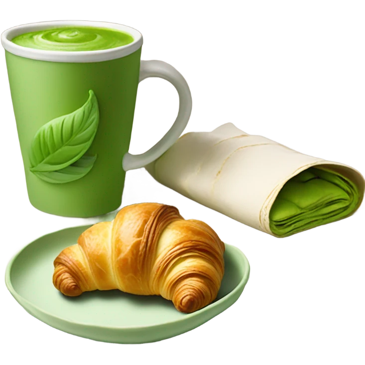 matcha and croissant emoji