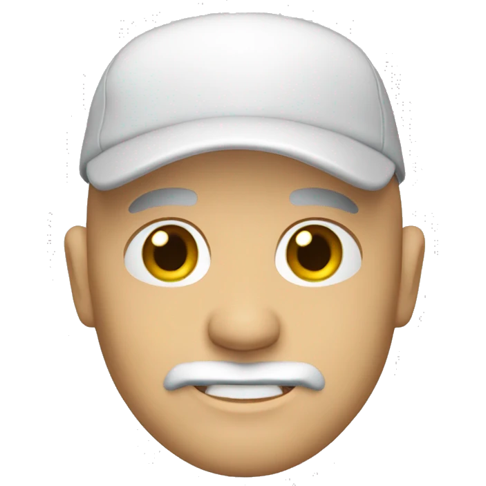 white bald man with a beard wearing a cap emoji