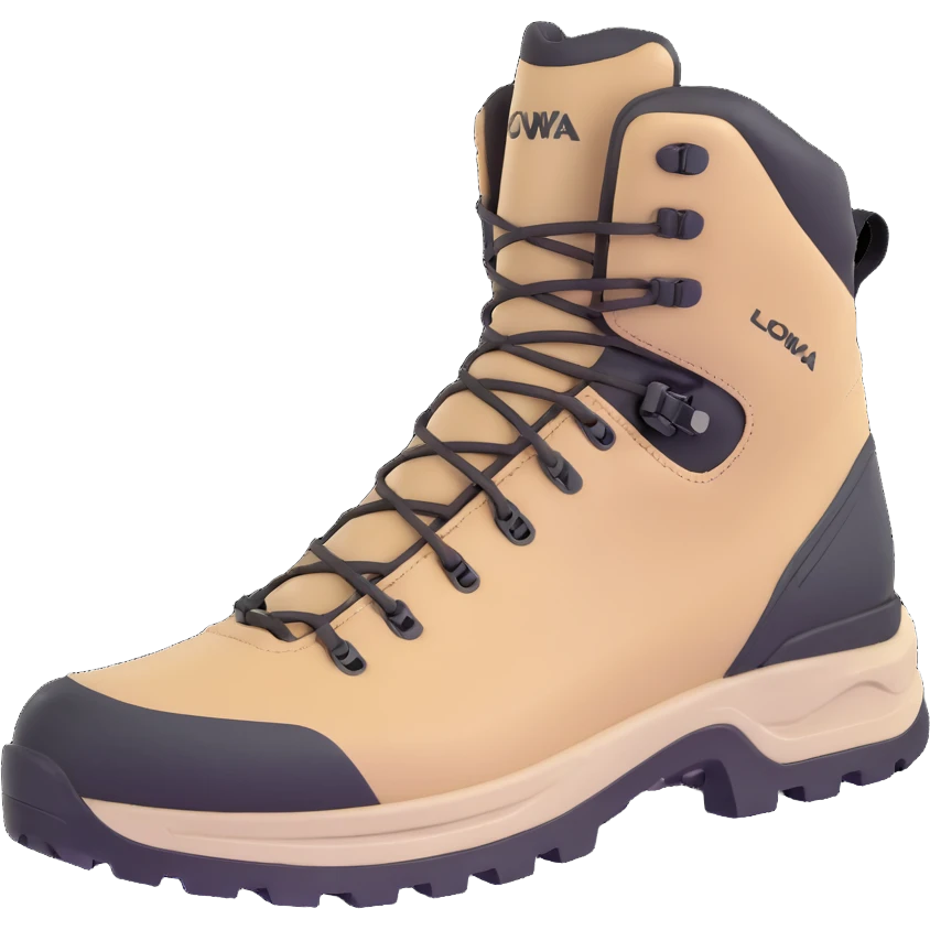 Lowa GTX hiking boots in beige color emoji