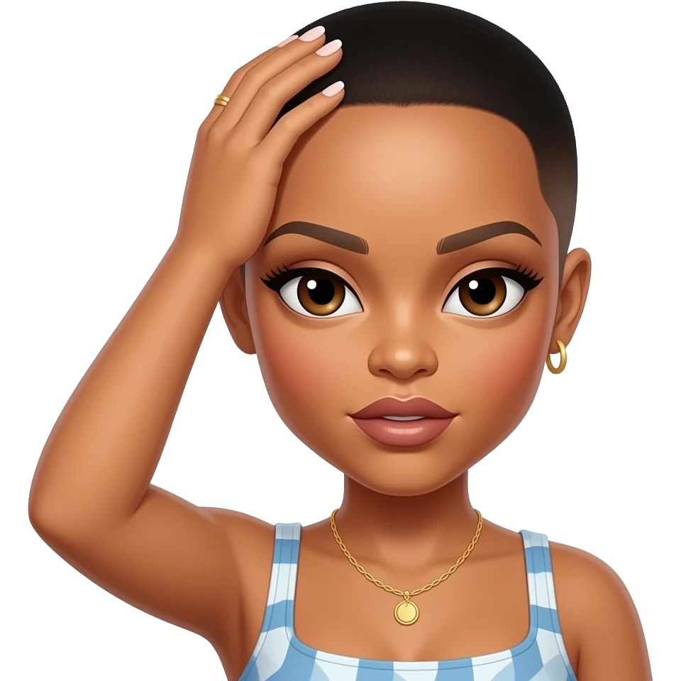 Rihanna rubbing my bald head emoji